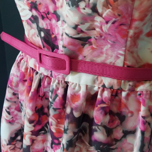 Eliza J floral A line dress with belt - Picture 3 of 7